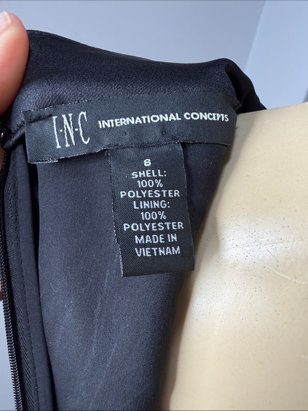 INC International Concepts Black Satin Draped Jumpsuit Women’s Sz 8 Super Formal - Picture 6 of 13
